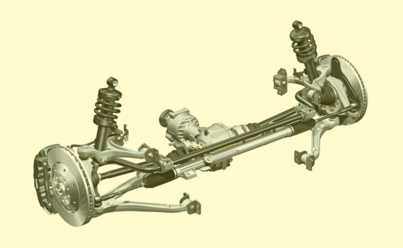 Sospensione a quadrilateri deformabili. Componenti auto.