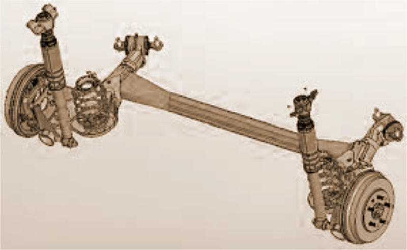 Sospensione -ponte-posteriore. Componenti auto.