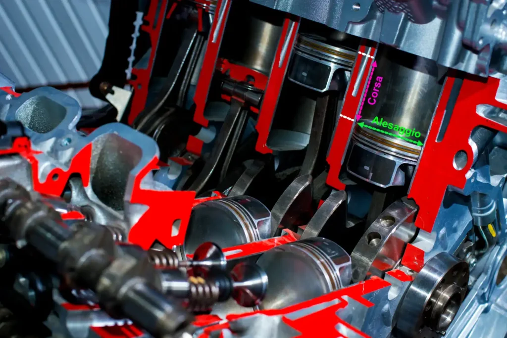 Alesaggio-e-corsa-1.
Componenti auto.