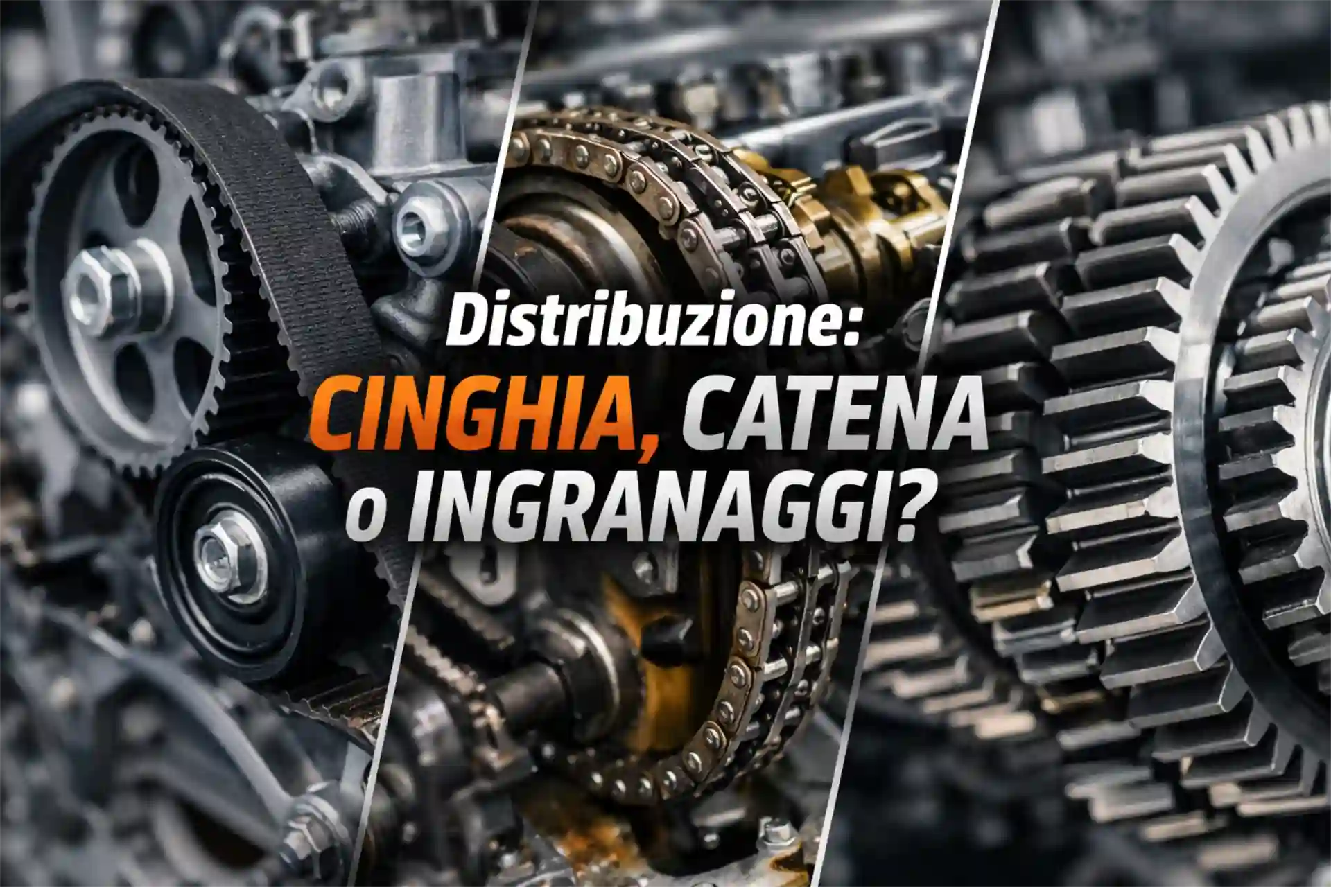 Distribuzione: cinghia, catena o ingranaggi? 1 Distribuzione. Componenti auto.